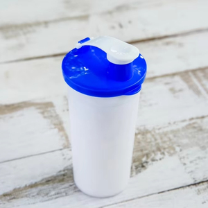 Gobelet réutilisable à paroi simple de 450 ml avec couvercle à rabat sécurisé pour les shakes protéinés, les smoothies et l'hydratation quotidienne, blanc - Product Image 1