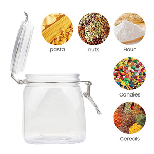Envases Promocionales Reutilizables Transparentes para Dulces Suaves de Proteína en Polvo, Botellas de Plástico PET de 740 ml con Tapa Hermética - Product Image 6