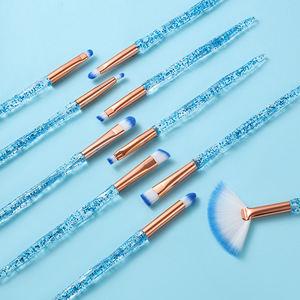 Ensemble de pinceaux de maquillage en cristal portable de 10 pièces, brillant, <span class=keywords><strong>transparent</strong></span>, professionnel, en poils synthétiques - Product Image 3