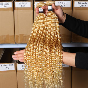 Paquets de cheveux brésiliens extensions de cheveux humains 100% remy vente en <span class=keywords><strong>gros</strong></span> paquets bon marché 613 faisceaux de cheveux bouclés - Product Image 1