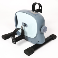 Mini vélo d'exercice portable pour la remise en forme à domicile, entraîneur de bras et de jambes avec écran LCD, appareil d'exercice compact sous le bureau