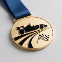 Design personnalisé or argent plaqué cuivre médaille voiture de course Motorsport Award Trophy Championship Prize Achievement Medal