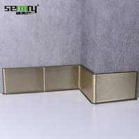 MOQ 1000 pièces Profilé de plinthe en aluminium brossé champagne, bande de finition moderne pour revêtement de sol