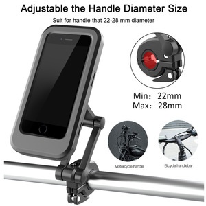 Support de téléphone pour guidon de vélo et moto avec écran tactile, étanche IPX4, en matériau ABS, pour la conduite - Product Image 4