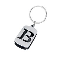 Porte-clés en acier inoxydable poli avec 26 lettres - Porte-clés personnalisé avec alphabet - Porte-clés pour chien