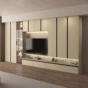 Mueble de TV, soporte de TV clásico de PVC blanco, muebles de Panel de gabinete, muebles de sala de estar, hogar chino moderno de madera personalizado - Product Image 3