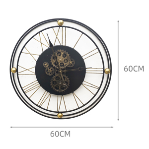 Rh23-Gz0004 Có Sstock Đồng Hồ Treo Tường Sang Trọng Trang Trí Bằng Kim Loại Cho Phòng Khách Gia Đình Đồng Hồ Cơ Chuyển Động Gắn Tường - Product Image 3