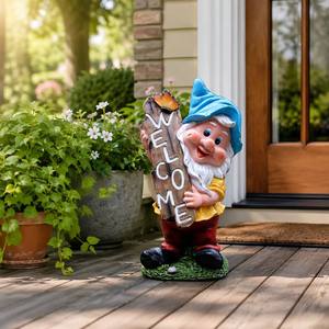 16.3" Promotional Lifelike <strong>Fairy</strong> Resin <strong>Garden</strong> Gnomes Seven Dwarfs Welcome <strong>Statue</strong> for Home <strong>Garden</strong> Decor Hand-painted Eco-friendly - Product Image 3