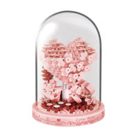 Set Blok Bangunan Bunga, Kit Model Batu Bata Botani DIY, Dekorasi Desktop Kreatif, Hadiah Ulang Tahun untuk Anak Perempuan