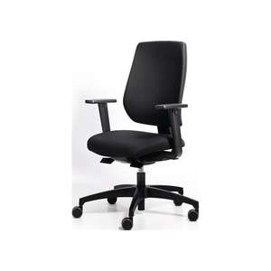 DAUPHIN Chaise pivotante de bureau avec mécanisme de synchronisation noir 390-510mm avec accoudoirs capuchon porteur. 110 kg - Product Image 2