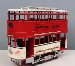 Escala dupla artesanal de ônibus, modelo de ônibus com escala vintage para vendas, modelo de carro de brinquedo