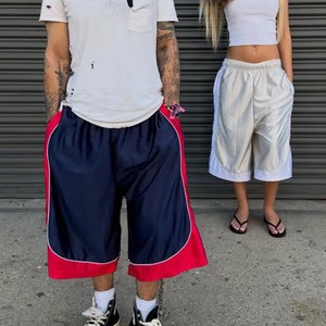 Custom Color Block Basketball <b>Shorts</b> Loose <b>Wide</b> <b>Leg</b> Knee Length Mesh Sports <b>Shorts</b> Streetwear Casual Gym <b>Shorts</b> - Product Image 2