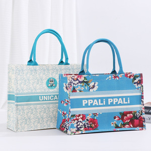 Sacs fourre-tout réutilisables en toile 3D épaisse, grande capacité, écologiques, durables, avec logo personnalisé, couleur, long ruban, motif lettres, fermeture éclair - Product Image 4