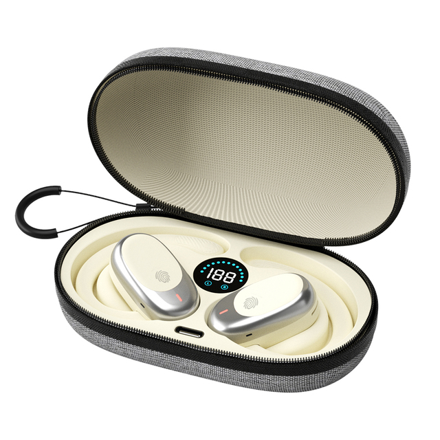 Blue Tooth V5.3 Open-ear Headphones with Comfort 8hrs Music Time HIFI Stereo Sound with 14mm Driver Wireless TWS Sport Earphones