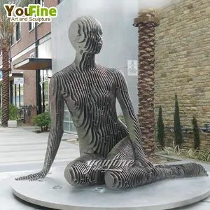 유명한 현대 사라짐 추상 스테인레스 스틸 앉아 여자 인간의 그림 예술 조각
