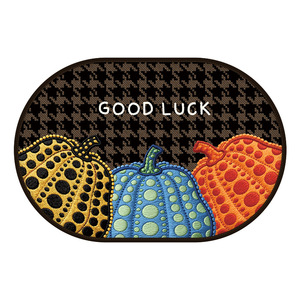 Alfombra de baño estilo americano con diseño de calabaza, ovalada, de imitación de lino, absorbente, antideslizante, de secado rápido, para la entrada del baño o el inodoro. - Product Image 5