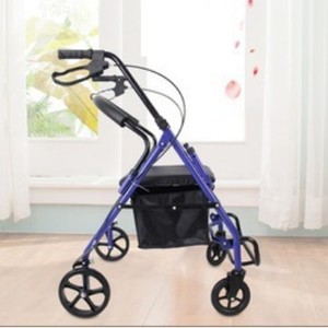 Chariot de courses portable à quatre roues avec freins, pliable pour les personnes âgées, usage domestique, 4 roues en PU, panier amovible - Product Image 1