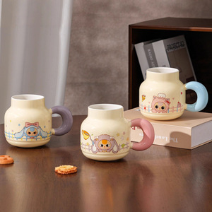 Mug en céramique à trois compartiments pour bébé avec couvercle et poignée, idéal pour le petit-déjeuner, le café, le lait à la maison, cadeau d'anniversaire parfait pour les couples et les enfants - Product Image 4