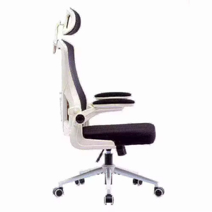 <span class=keywords><strong>Chaise</strong></span> de bureau ergonomique de direction confortable à dossier haut avec accoudoirs rabattables en maille noire - Product Image 3
