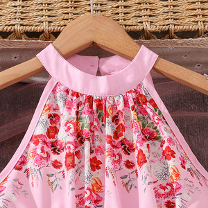 Nuovo Stile 2026 Abbigliamento Estivo per Adolescenti <span class=keywords><strong>Vestito</strong></span> da <span class=keywords><strong>Bambina</strong></span> per le Vacanze Senza Maniche con Stampa Floreale Plissettato <span class=keywords><strong>Elegante</strong></span> - Product Image 3