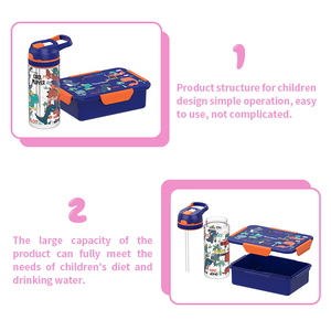 Trẻ em dễ thương nhựa mô hình Khủng Long Kid trường Hộp Ăn Trưa và Chai nước đặt - Product Image 4