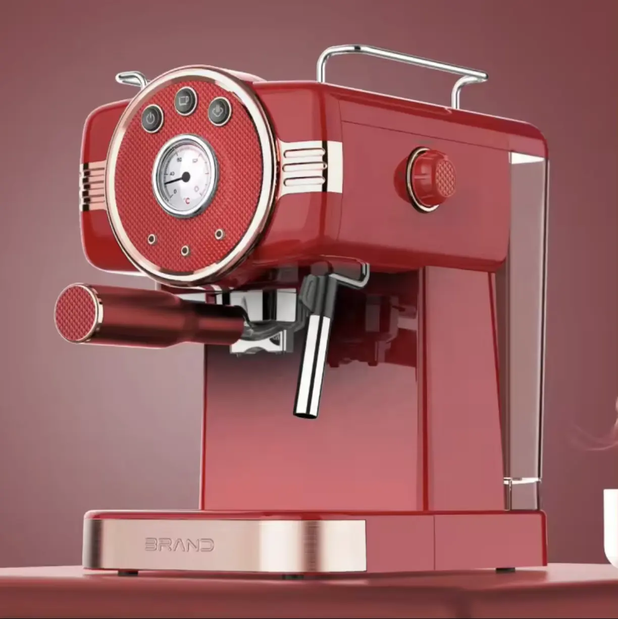 JH-5080 2024 새로운 복고풍 스타일 에스프레소 커피 머신 과열 쉬운 청소 선물 포장 커피 메이커