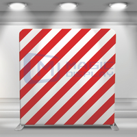 Stand Lipat Aluminium Cepat Pasang dengan Desain Kain Tension Kustom, Cover Sarung Bantal Latar Belakang Foto Booth Kota Las Vegas Malam Hari untuk Acara