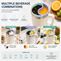 Séparateur de tasse en silicone à double compartiment pour deux boissons, qualité alimentaire, réutilisable, anti-fuite