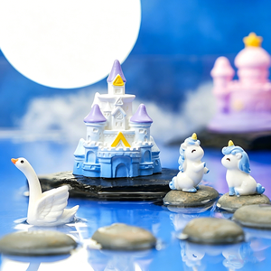 Figurines en résine 3D personnalisées, étoiles, lunes, châteaux, petites maisons, accessoires décoratifs DIY, micro-paysages - Product Image 4