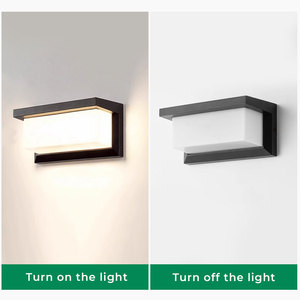 IP65 không thấm nước 18W ngoài trời Tường Đèn treo tường ánh sáng màu đen nhôm bên ngoài dẫn ánh sáng Acrylic khuếch tán vuông Wall Mount - Product Image 4
