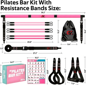 Kit de Barra de Pilates con Hebilla de Ajuste de Metal Resistente para Hombres y Mujeres, Barra de Pilates Multifuncional para Ejercicio de Cuerpo Completo - Product Image 6