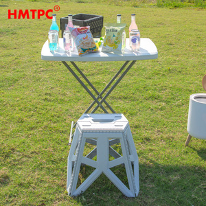 Hmtpc Plastic <b>Folding</b> <b>Stool</b> 27x34.5x24 Cm Portable Outdoor Camping Chair Square Shape Lightweight Durable For Adults And Kids - Product Image 3