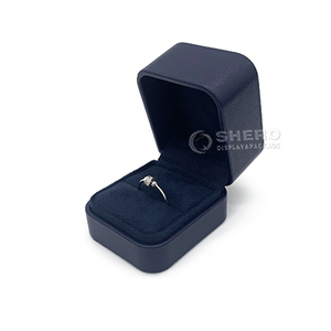 Fashion Blue Pu Leather Jewelry <b>Box</b> Portable Display <b>Box</b> for High End Jewelry Retail High End Jewelry - Product Image 5