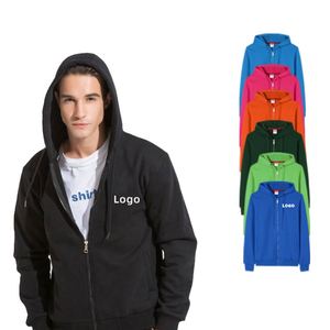 Vêtements d'extérieur décontractés pour hommes en tissu polaire de coton, avec fermeture éclair, brodés, écologiques, imprimés numériquement, pour l'hiver - Product Image 4