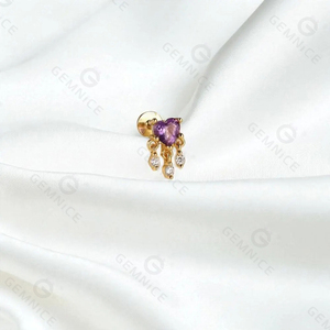 Gemnel Mujeres Fiesta Joyería de lujo Chapado en oro Selección versátil de Zircon Stud Pendiente - Product Image 4