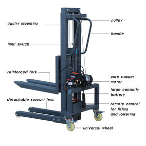 300 किलोग्राम 1.2 मीटर 1.6 ध्वनि प्रणाली लोड मशीन रिमोट कंट्रोल स्टैकिंग पोर्टेबल मिनी इलेक्ट्रिक लिफ्टिंग फोर्कलिफ्ट - Product Image 5