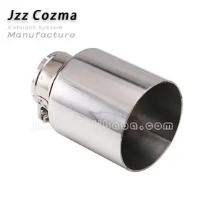 JZZ cozma acciaio inox cromato argento 2.5 pollici silenziatore di scarico punta 3.5 "4" tubo di scarico gola