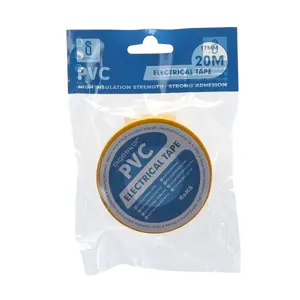 Ruban isolant en PVC, 0,13 mm d'épaisseur, 17 mm de largeur, 20 m de longueur, jaune, idéal pour isoler les câbles et les réparations - Product Image 3