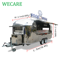 WECARE-Hamburgers mobiles, hot-dogs, pizza, fast-food, camion en acier inoxydable avec cuisine complète à vendre
