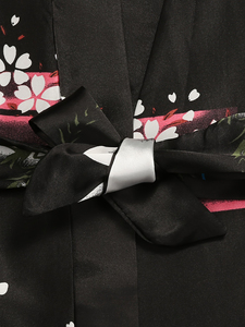 Bata tipo <span class=keywords><strong>kimono</strong></span> de verano para mujer, verde oscuro, corta, con estampado floral, <span class=keywords><strong>sin</strong></span> mangas, talla única - Product Image 4