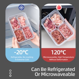 Plastic <b>Box</b> Bins <b>Kitchen</b> 4 Grid Scallion and Ginger Meat Fridge Food Fruit <b>Storage</b> & Dispensers Container Food Meat <b>Storage</b> - Product Image 4