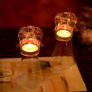 European Creative Blown Glass <strong>Angel</strong> Candlestick <strong>Holder</strong> Handmade Wholesale for Weddings and Christmas Occasions - Product Image 4