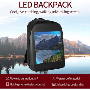Lixada LED <b>Backpack</b> Digital Screen Customizable Travel Bag for <b>Men</b> Women - Product Image 3