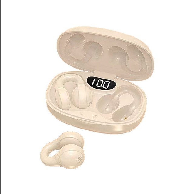 X58 Open Ear Clip-on Wireless Earbuds for 5.4 Digital Display Low Latency 15H Playtime IPX5 Waterproof Sports Gaming