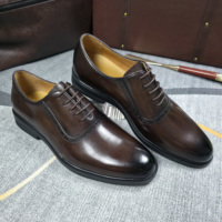 Nouvelles Chaussures Oxford Wholecut de Luxe pour Hommes 2026 – Semelles Confortables, Cuir Véritable Marron Foncé, Chaussures Habillées de Haute Qualité, Prix d'Usine