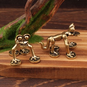 Figura Decorativa de Rana de la Suerte de Latón, Estilo Retro Chino Antiguo, Artesanía Metálica, Decoración para el Hogar, Figura de Animal - Product Image 1