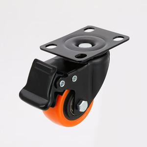 Großhandel PP-Material Möbelrollen Orange Verschleißfest für Kleine Wagen Schwarz Rot Orange 1,5/2/2,5 Zoll Bremsrollen - Product Image 2