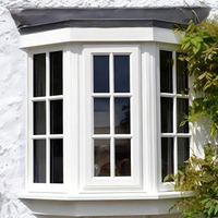 Ventanas de Aluminio de Esquina con Aislamiento Térmico, Doble Acristalamiento Low-E, Ventana de Baía Fija Texturizada, Ventanas de Aluminio Tipo Casement