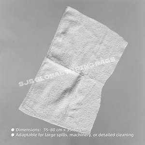 Trapos de limpieza de algodón puro recuperado, trapos blancos de toalla, trapos de toalla blancos cortados, trapos industriales de toalla para limpieza - Product Image 3
