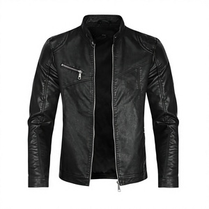 Chaqueta de Cuero Genuino y Lona Estilo Racer NA109 de BS International, Fabricación Personalizada OEM/ODM, Hecha a Mano, Impermeable y Resistente al Viento, Estilo Mandarín - Product Image 4